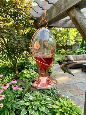 Perky-Pet 8110H-1 Looking Glass Aged Patina Copper Hummingbird Feeder